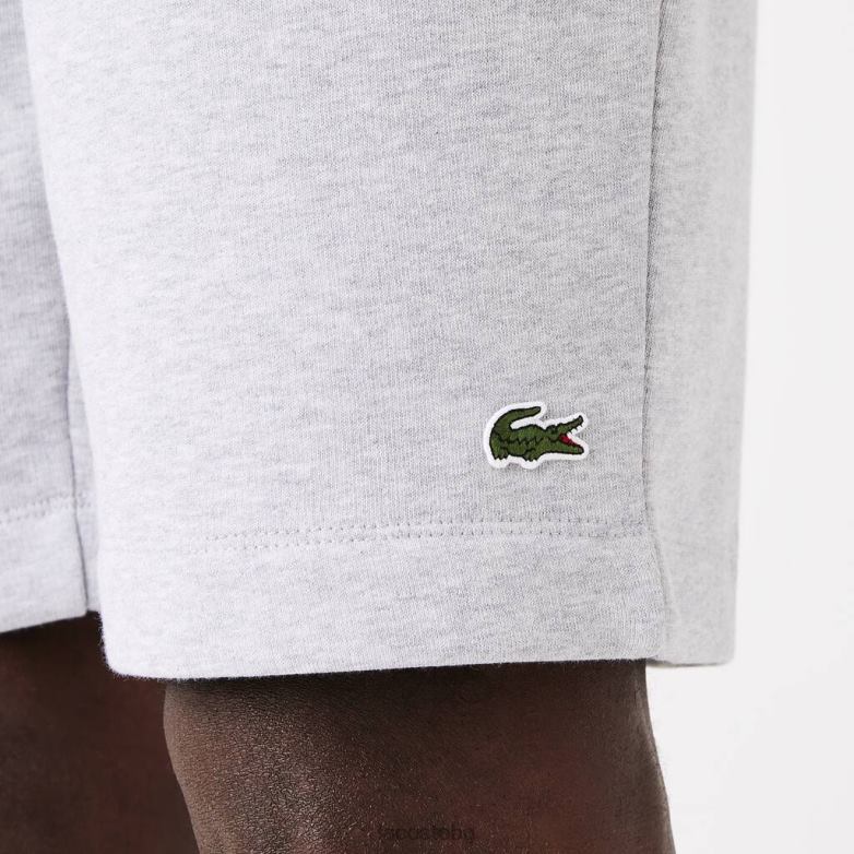 мъже Lacoste сив chine къси панталони от полиран органичен памук облекло XTV621432