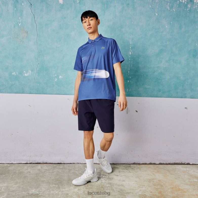 мъже Lacoste син sport x novak djokovic леки еластични шорти облекло XTV621532