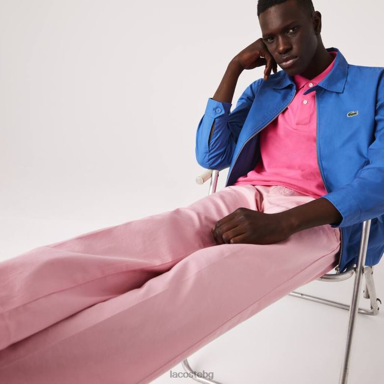 мъже Lacoste розово прави панталони чинос от органичен памук на живо облекло XTV621635