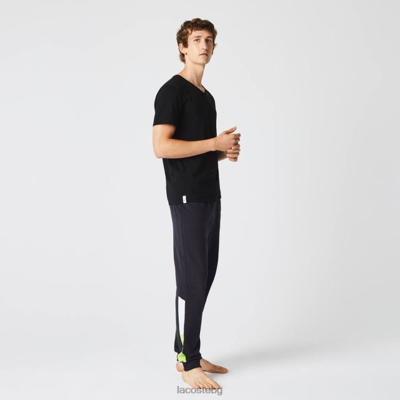 мъже Lacoste черен 3 пакета обикновени тениски облекло XTV621346