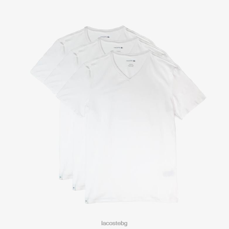мъже Lacoste бяло дневна тениска 3 бр облекло XTV621579