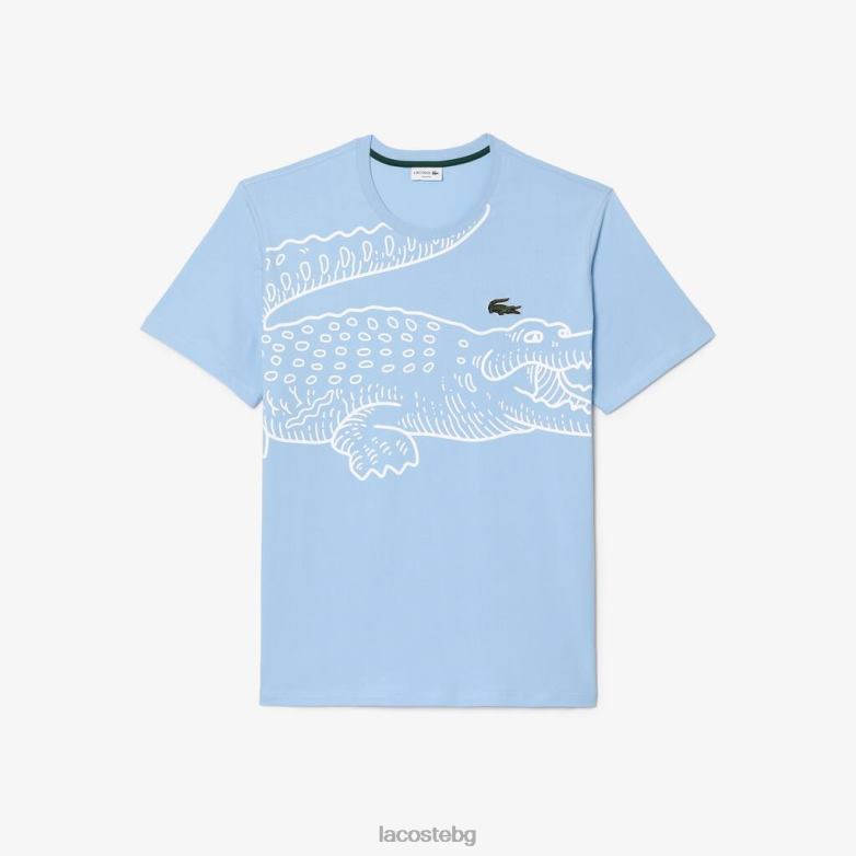 мъже Lacoste син широка памучна тениска - голям размер - висок облекло XTV62135