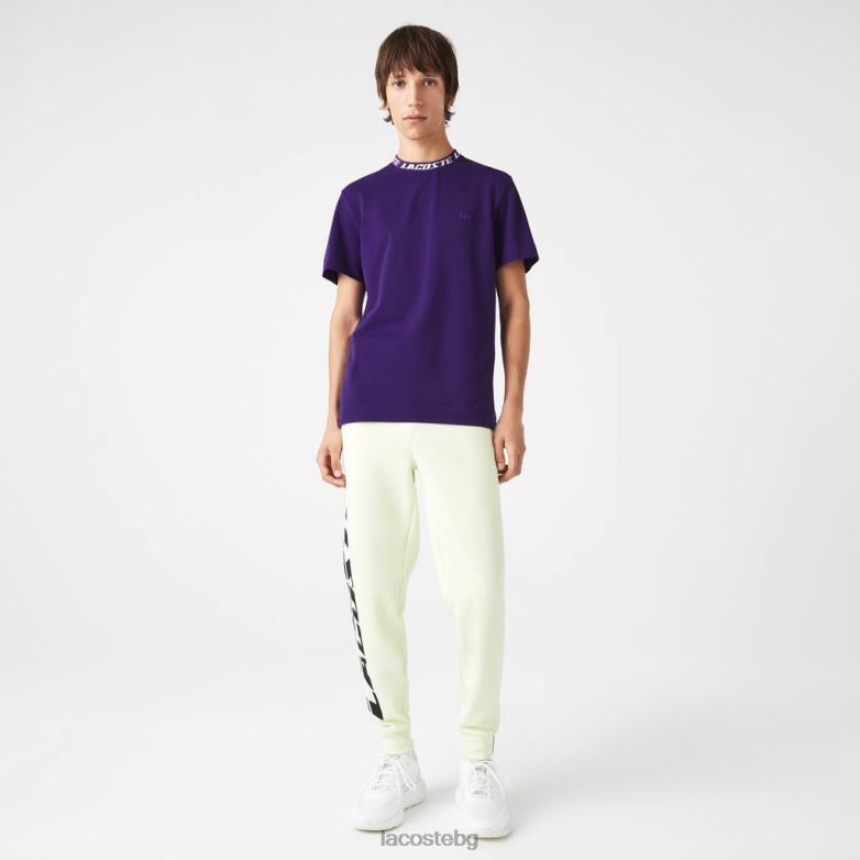 мъже Lacoste лилаво стандартна тениска с яка облекло XTV62210