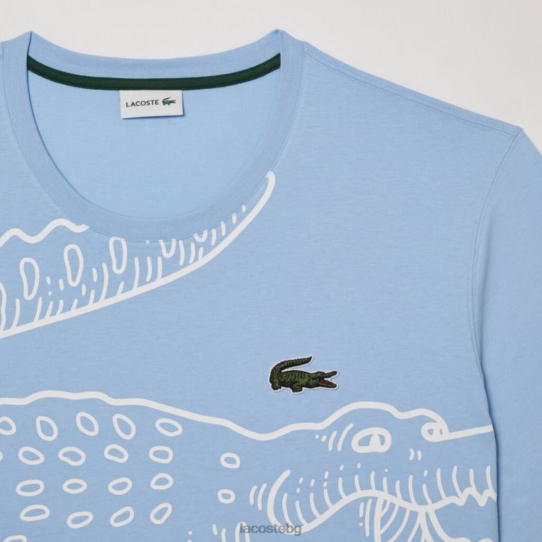 мъже Lacoste син широка тениска от трико - голям размер - голяма облекло XTV62228