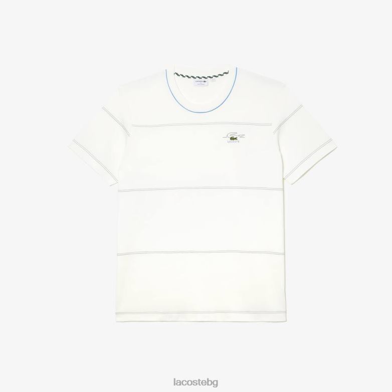 мъже Lacoste бяло спокойна тениска - голям размер - висок облекло XTV62246