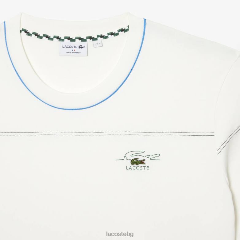 мъже Lacoste бяло спокойна тениска - голям размер - висок облекло XTV62246