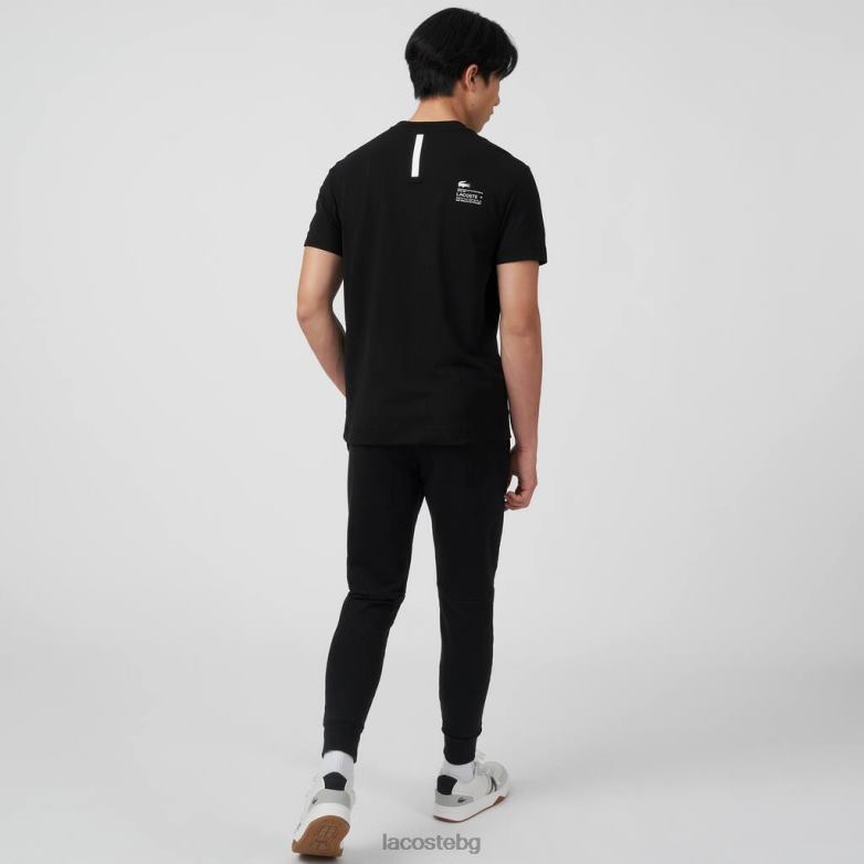 мъже Lacoste черен стандартна кройка с марка пике тениска облекло XTV62560