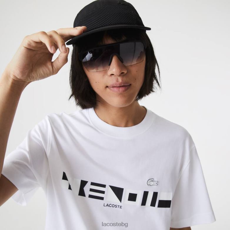 мъже Lacoste бяло тениска със спокойна кройка облекло XTV62661