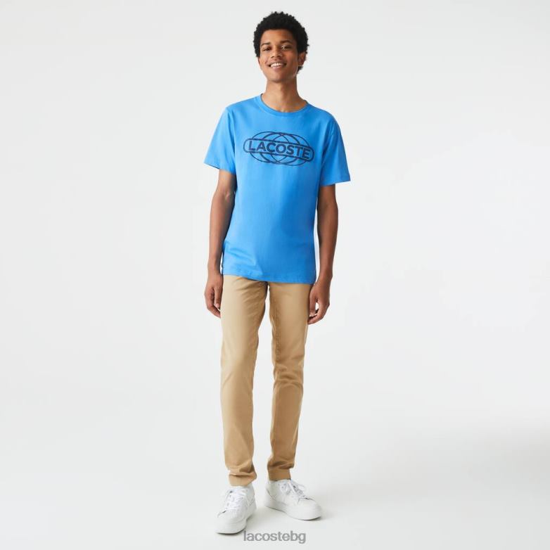 мъже Lacoste син спортна тениска от органично трико облекло XTV62696
