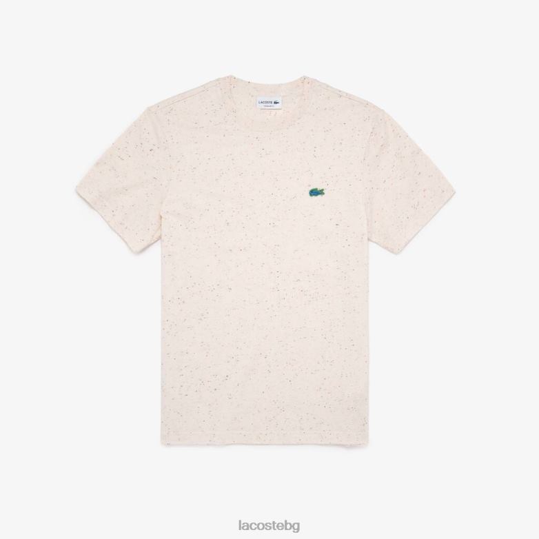 мъже Lacoste бежово стандартна тениска от памучно трико на петна облекло XTV62749