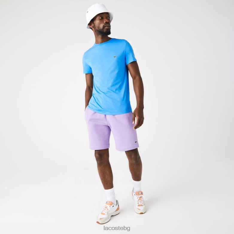 мъже Lacoste син тениска от памучно трико с кръгло деколте облекло XTV62767