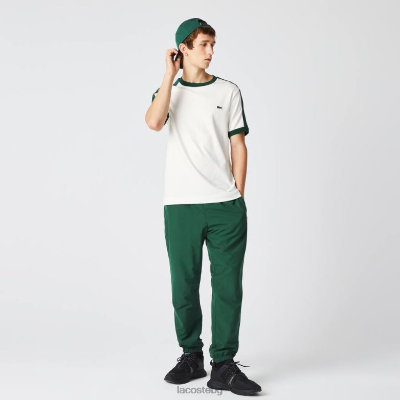 мъже Lacoste бяло стандартна тениска с контрастна яка облекло XTV62855