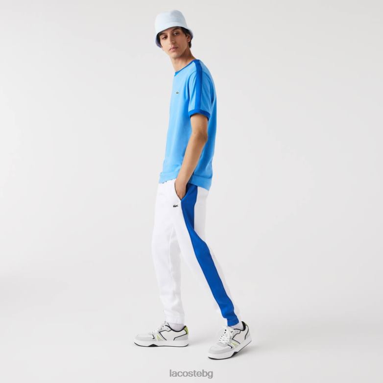 мъже Lacoste син стандартна тениска с контрастна яка облекло XTV62856