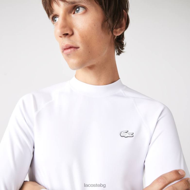 мъже Lacoste бяло спортна термо тениска облекло XTV62877