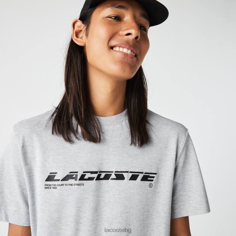 мъже Lacoste сив chine стандартна кройка с марка пике тениска облекло XTV62561