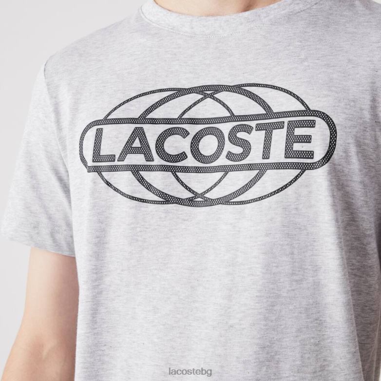 мъже Lacoste сив chine спортна тениска от органично трико облекло XTV62695