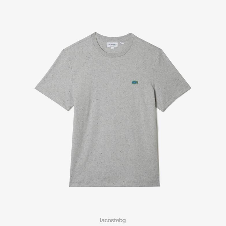 мъже Lacoste сив chine стандартна тениска от памучно трико на петна облекло XTV62748