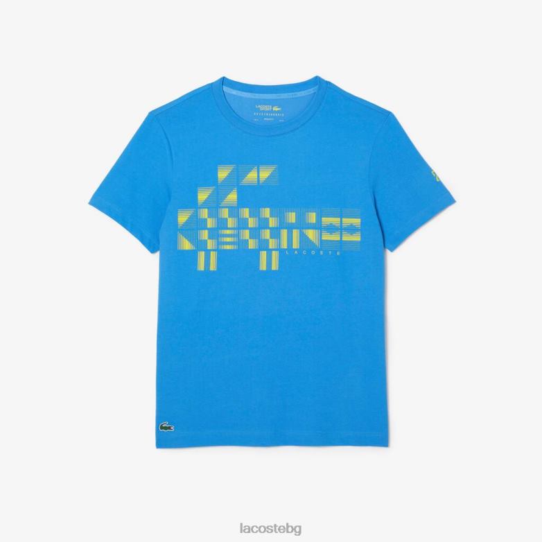 мъже Lacoste син тениска с щампа на novak djokovic sport x облекло XTV62605