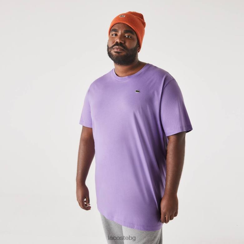мъже Lacoste лилаво стандартна тениска от памучно трико pima облекло XTV62822