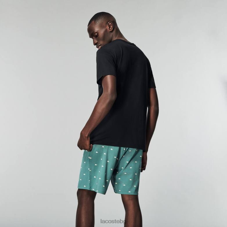 мъже Lacoste черен памучна тениска с v-образно деколте 3 бр облекло XTV621336