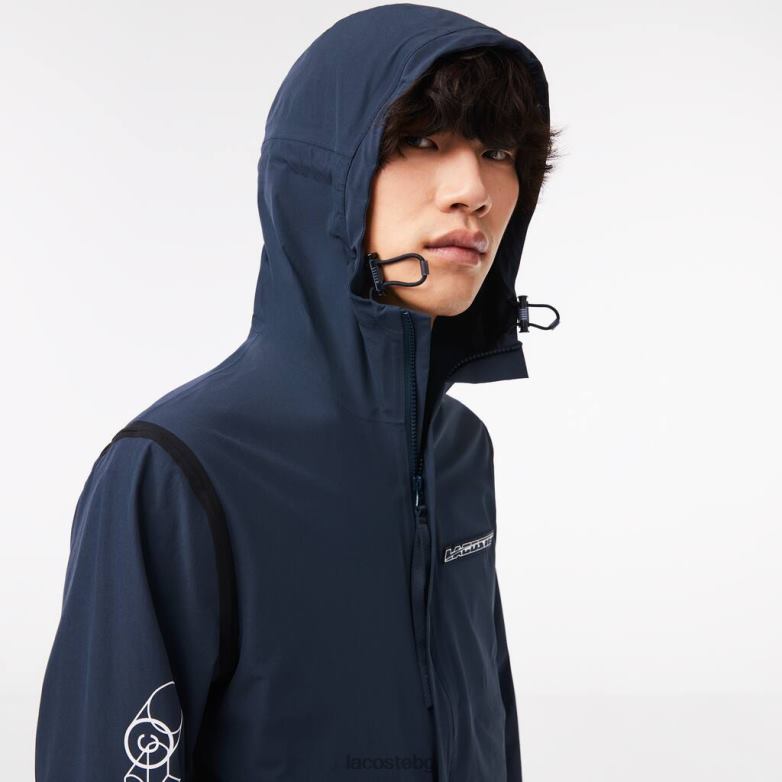 мъже Lacoste син късо яке от рециклиран полиамид облекло XTV6210