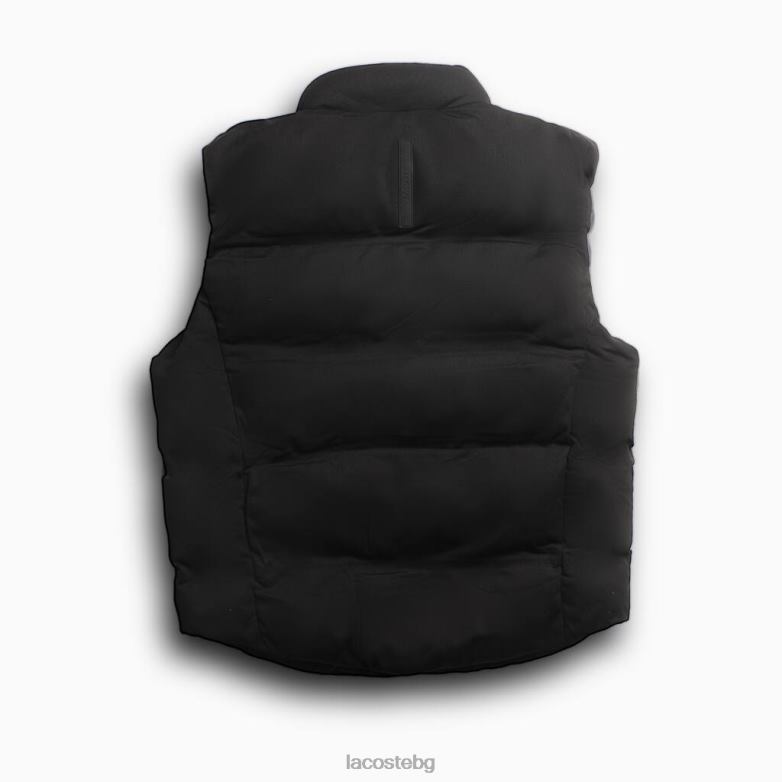 мъже Lacoste черен сгъваема жилетка с качулка облекло XTV621259