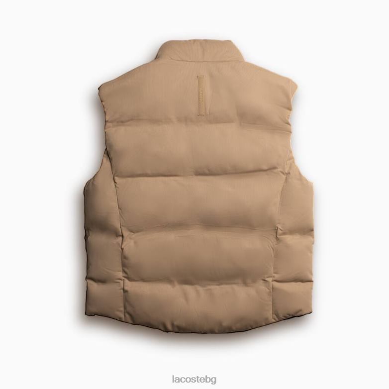 мъже Lacoste бежово сгъваема жилетка с качулка облекло XTV621260