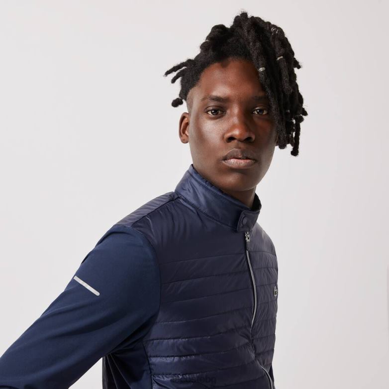 мъже Lacoste тъмносин спортно леко водоустойчиво ватирано яке за голф облекло XTV621302