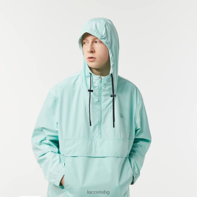 мъже Lacoste мента изрязано яке с качулка облекло XTV62393