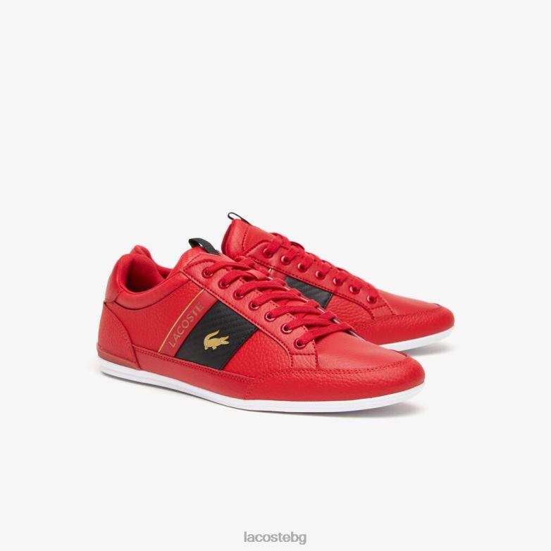 мъже Lacoste червено/черно маратонки от кожа Chaymon и въглеродни влакна обувки XTV621772
