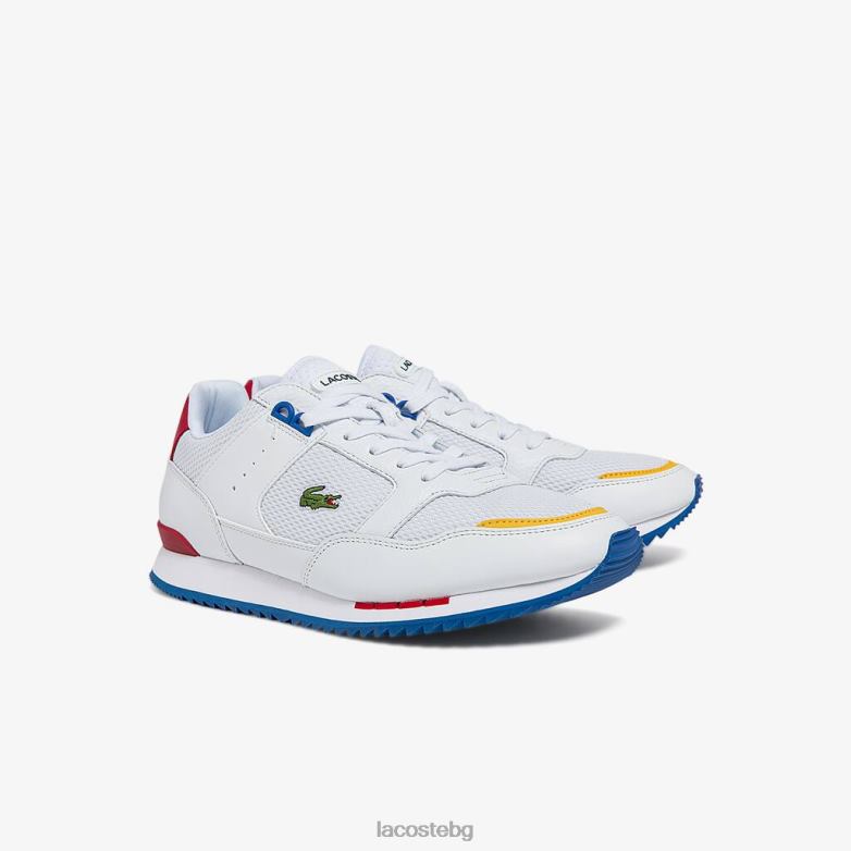 мъже Lacoste бяло/синьо маратонки от текстил и кожа партньор обувки XTV621888