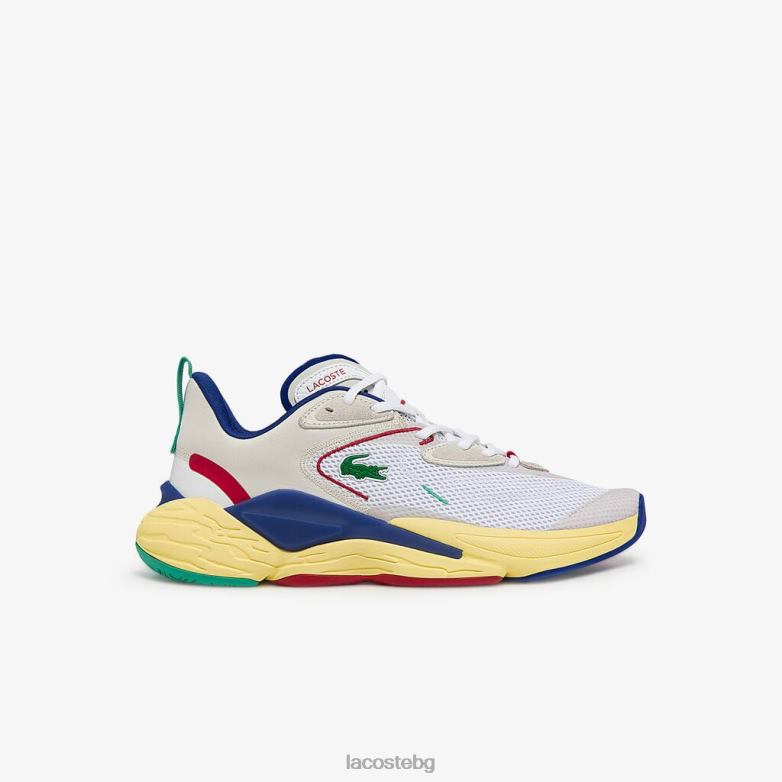 мъже Lacoste бяло и синьо текстилни и синтетични маратонки aceshot обувки XTV621857