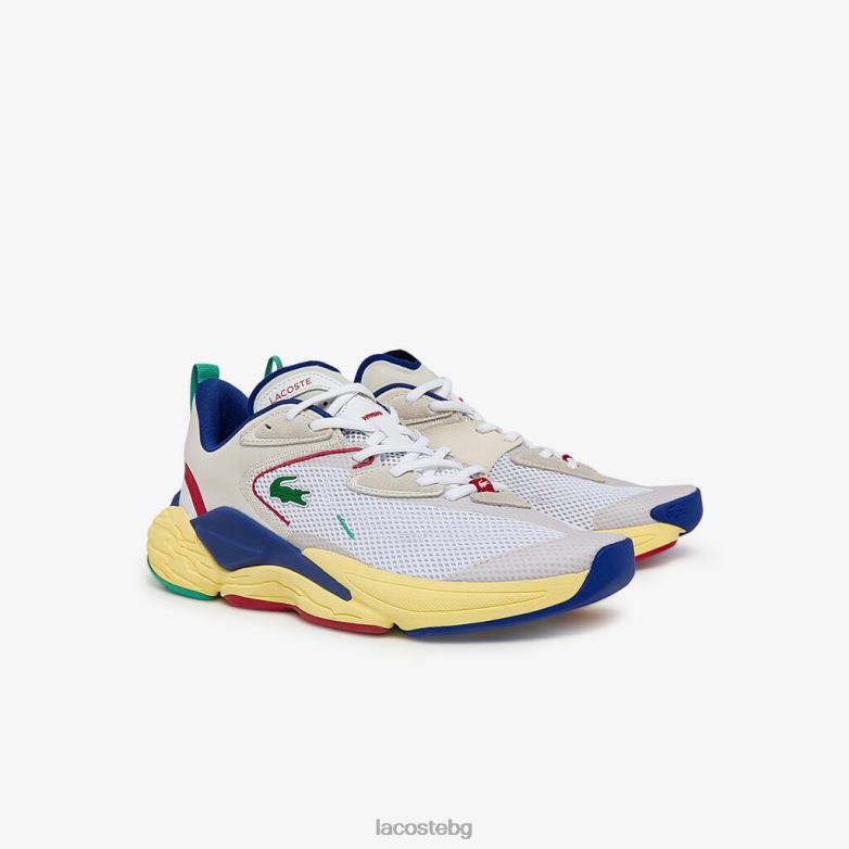 мъже Lacoste бяло и синьо текстилни и синтетични маратонки aceshot обувки XTV621857