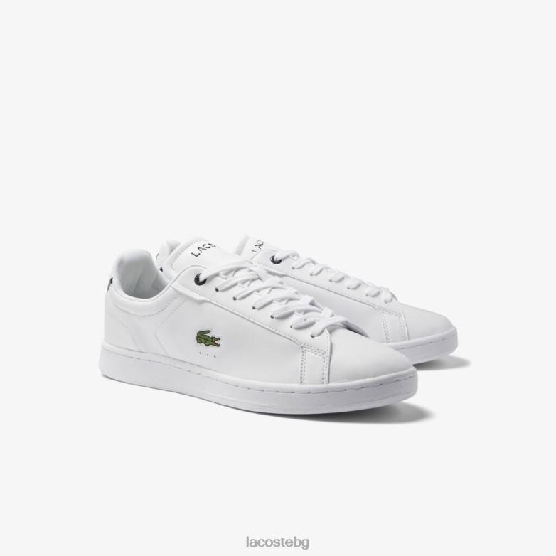мъже Lacoste бяло и тъмносиньо carnaby pro bl кожени маратонки в тон обувки XTV621743