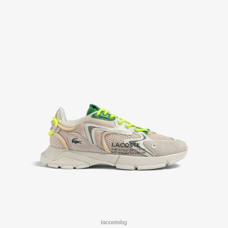 мъже Lacoste бяло/зелено l003 нео текстилни кецове обувки XTV621698