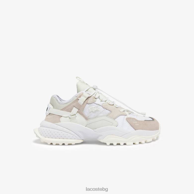 мъже Lacoste мръсно бяло l-guard breaker маратонки от текстил и кожа обувки XTV621859