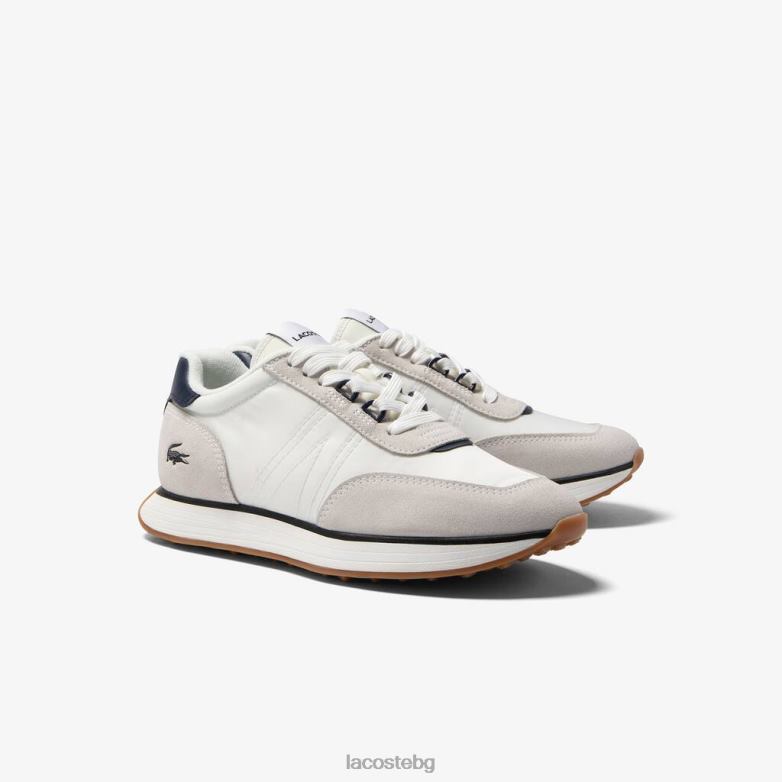 мъже Lacoste бяло и тъмносиньо Текстилни кецове l-spin обувки XTV621748