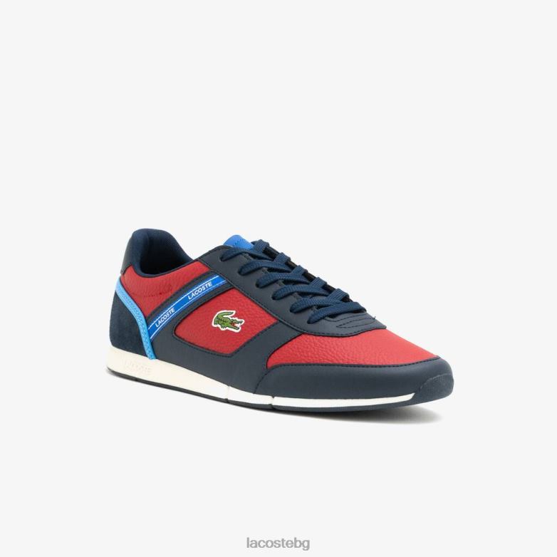 мъже Lacoste морско синьо и руж синтетични маратонки menerva sport обувки XTV621908