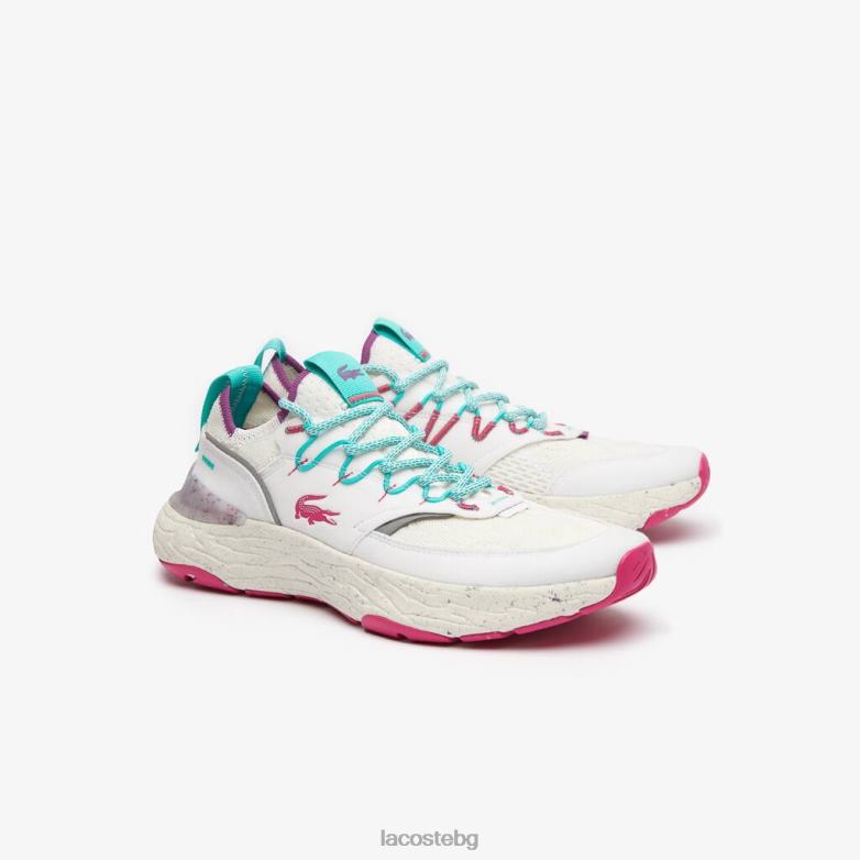 мъже Lacoste бяло и червено re-comfort синтетични и текстилни маратонки обувки XTV621834