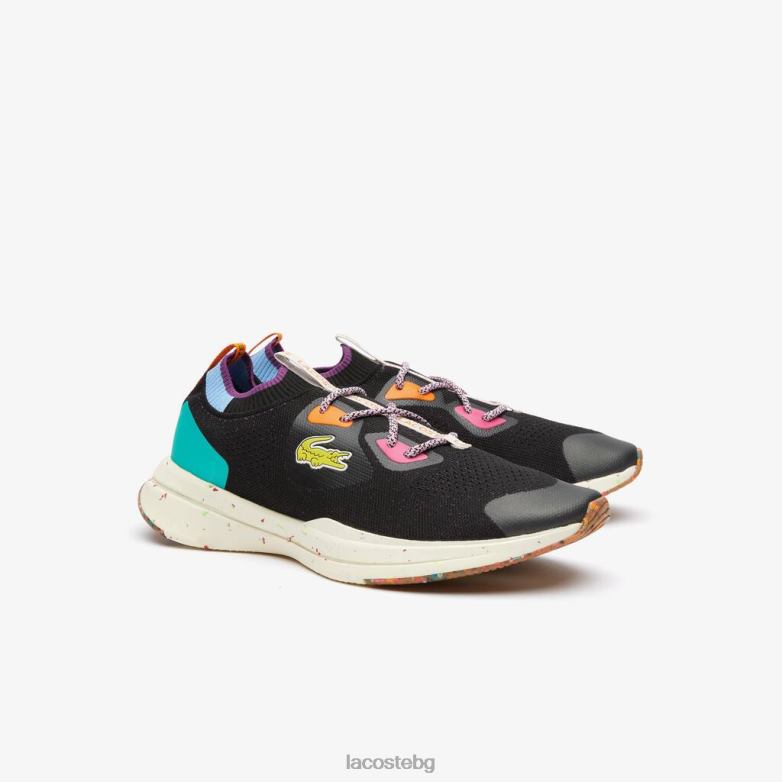 мъже Lacoste черен/тюркоаз Еко текстилни маратонки run spin обувки XTV621901
