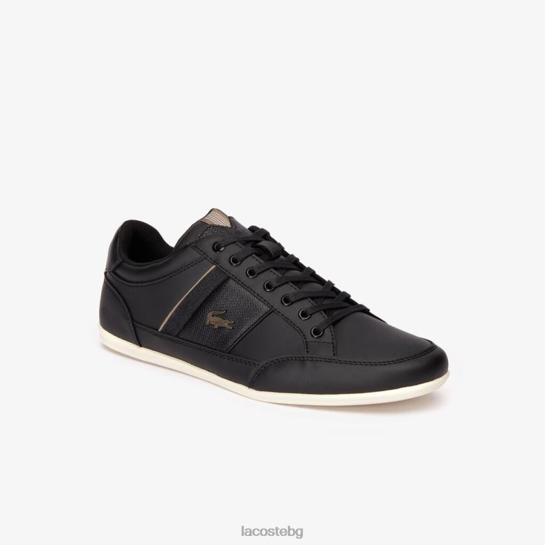 мъже Lacoste черно/каки маратонки от кожа chaymon и синтетика обувки XTV621715