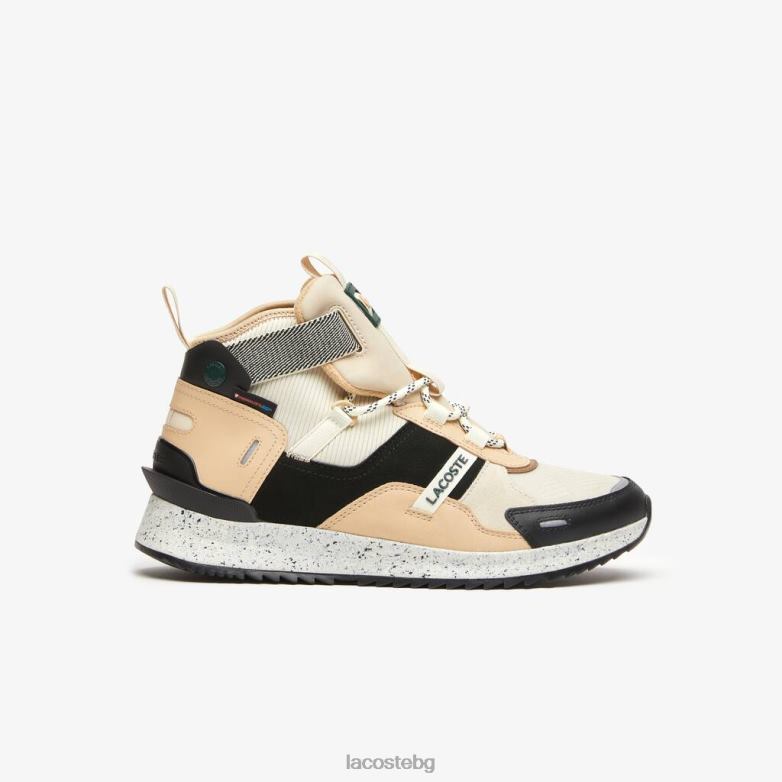 мъже Lacoste черно и почти бяло кожени обувки за открито в поп цвят обувки XTV621792