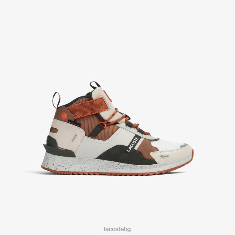 мъже Lacoste кафяво/бяло кожени обувки за открито в поп цвят обувки XTV621793