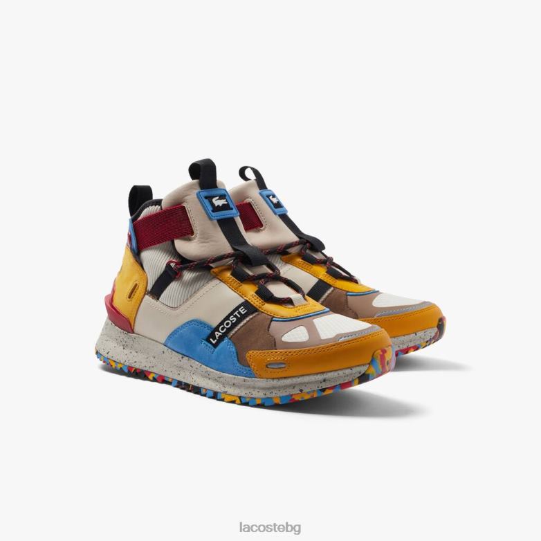 мъже Lacoste почти бяло и кафяво кожени и синтетични обувки за открито обувки XTV621848