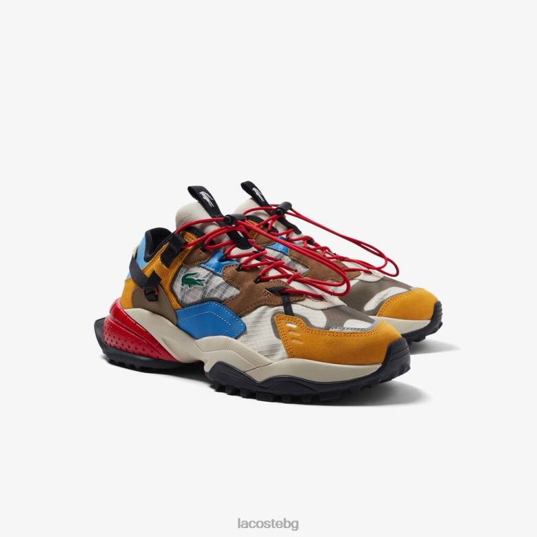 мъже Lacoste мръсно бяло и светло синьо Текстилни външни обувки l-guard breaker обувки XTV621779