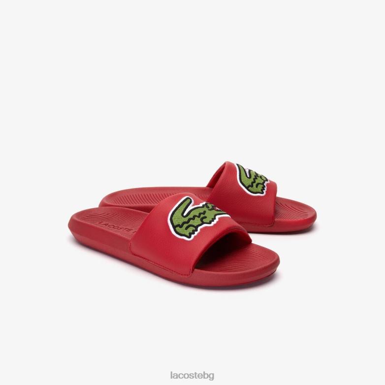 мъже Lacoste червено/зелено пързалки от синтетичен кроко обувки XTV621810