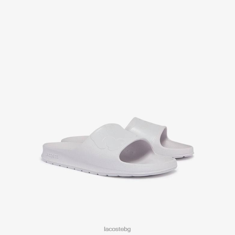 мъже Lacoste бяло и почти бяло croco 2.0 синтетични слайдове с лого обувки XTV621880