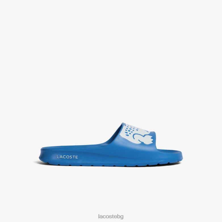 мъже Lacoste светло синьо/бяло croco 2.0 синтетични каишки с лого обувки XTV621897