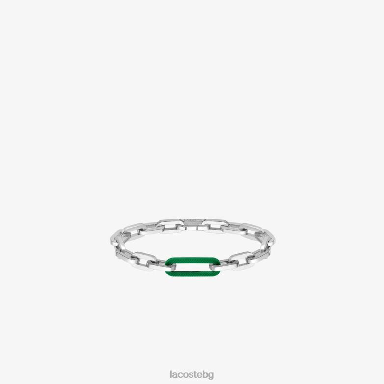 унисекс Lacoste сребристо и зелено ансамбъл гривна бижута XTV622197