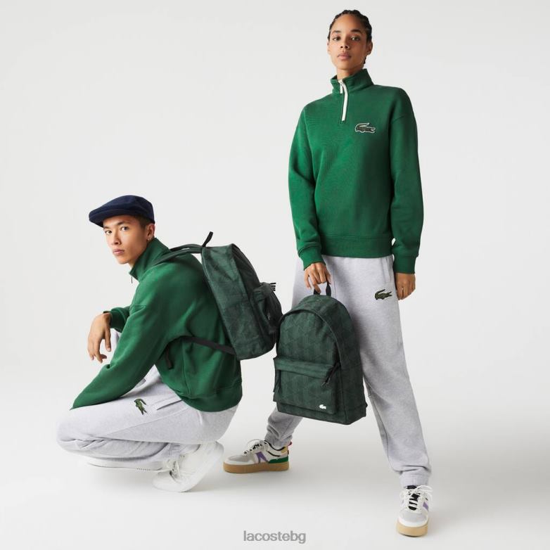 унисекс Lacoste синополски монограм светлоотразителна раница с печат на монограм чанти и кожени изделия XTV622072